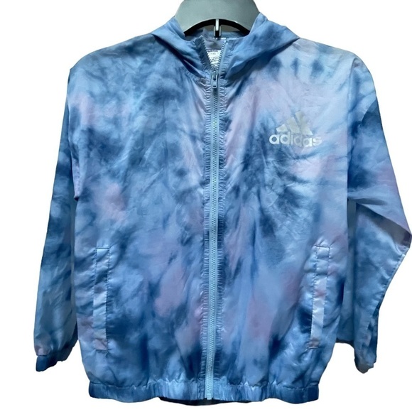 adidas Other - Adidas Hooded Lightweight Windbreaker Jacket Girls Size 7/8